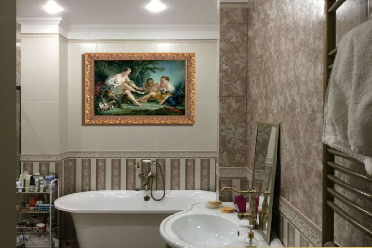 Декорирование интерьера ванной живописью 